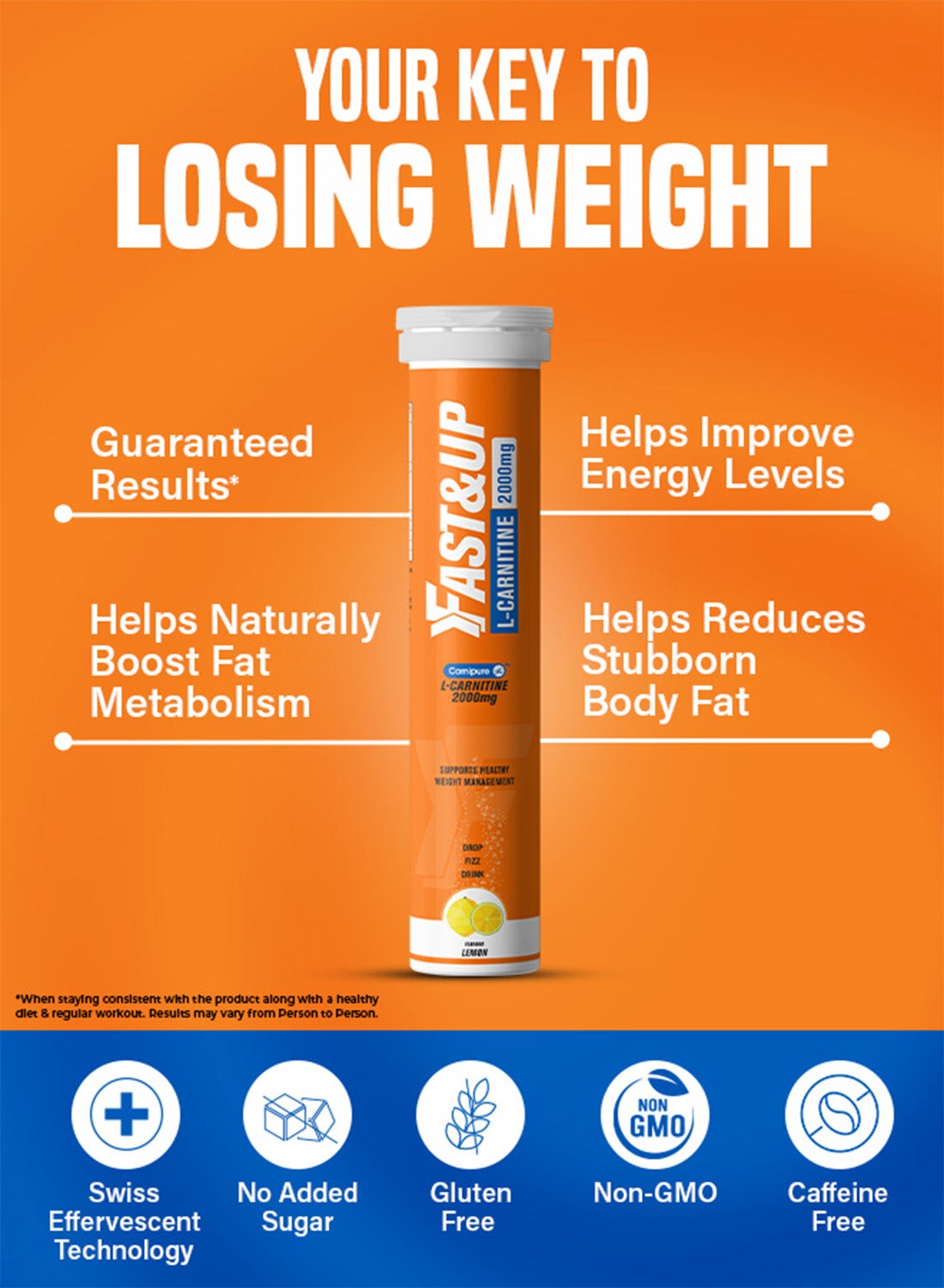 Carnitine - Weight Loss - 20 Effervescent Tablets, Lemon Flavour - Image 4