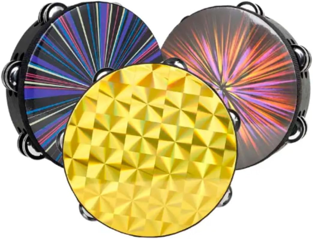 Megarya Radiant Tambourine - 8 Inch Handbell Drum with Double Row Jingles - Image 4