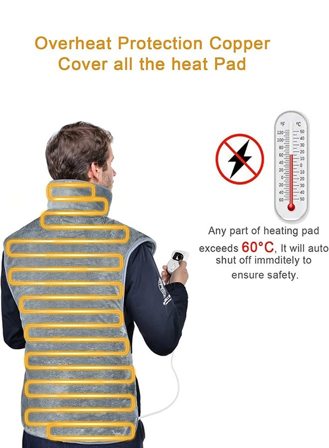 Heating Pad for Neck and Shoulders 100x60cm Large Heat Wrap for Back 6 Temperature Settings with Auto-Off Time - Image 3