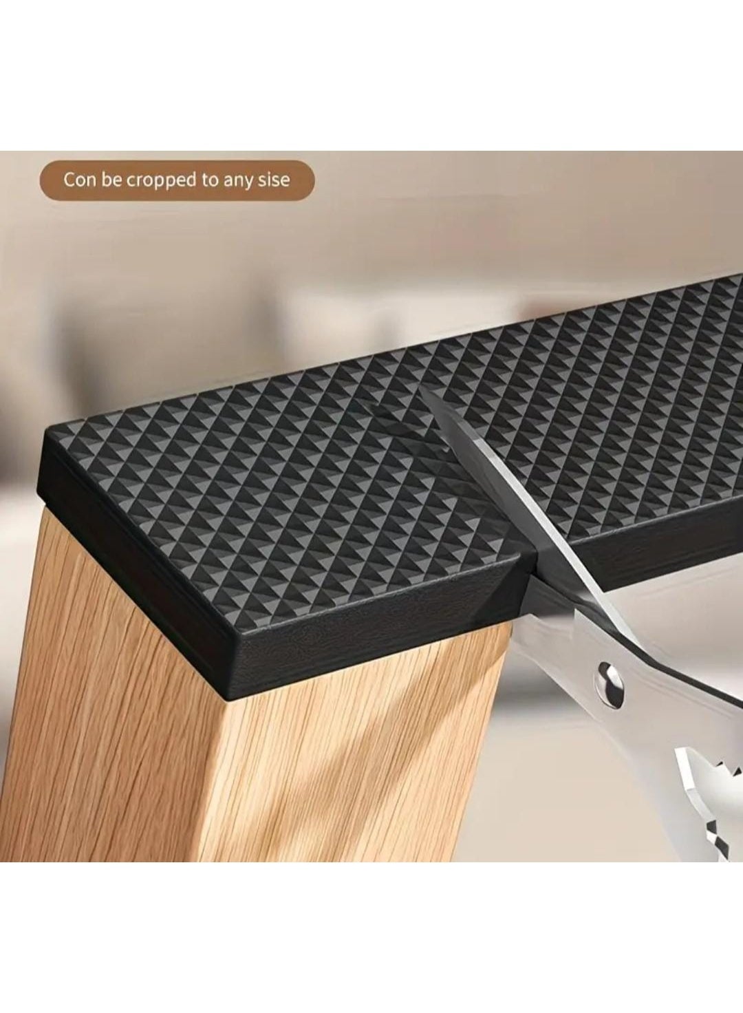 Black Cuttable Non-Slip Furniture Pad – Silent Chair & Table Leg Floor Protector, Thick Noise-Reducing Mat for Home & Office - Image 4
