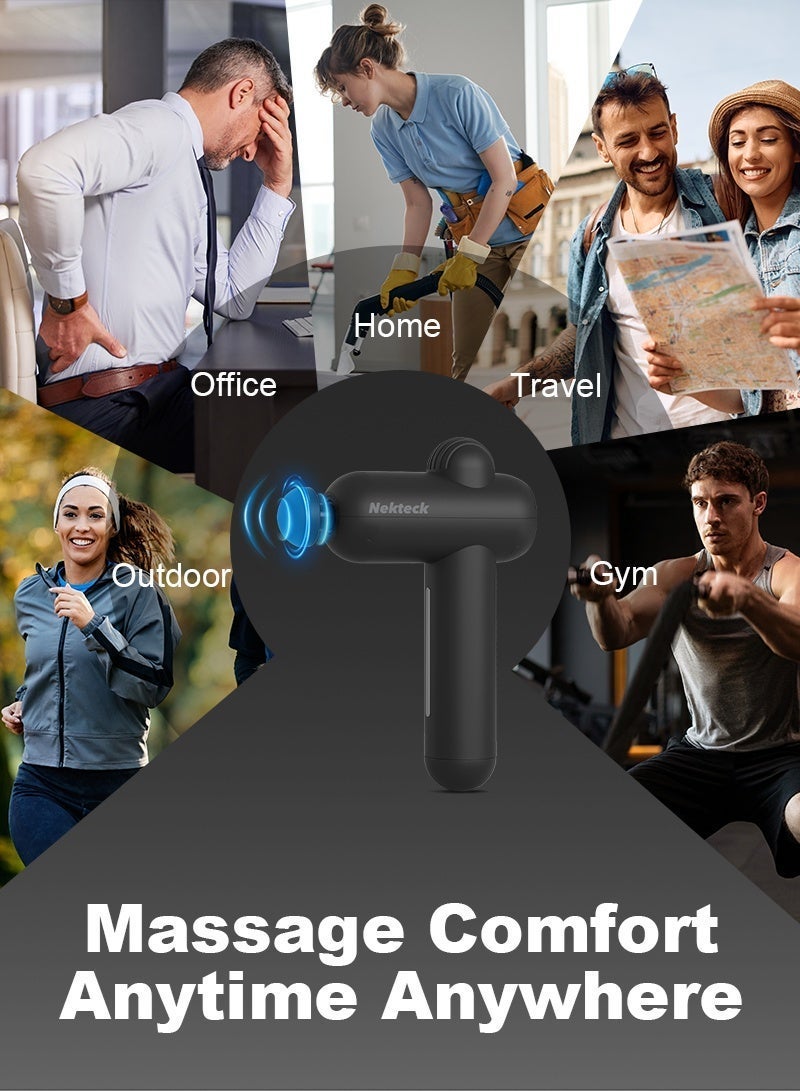 Nekteck Massage Gun Deep Tissue Body Massager Set with Bag Quiet & Portable for 