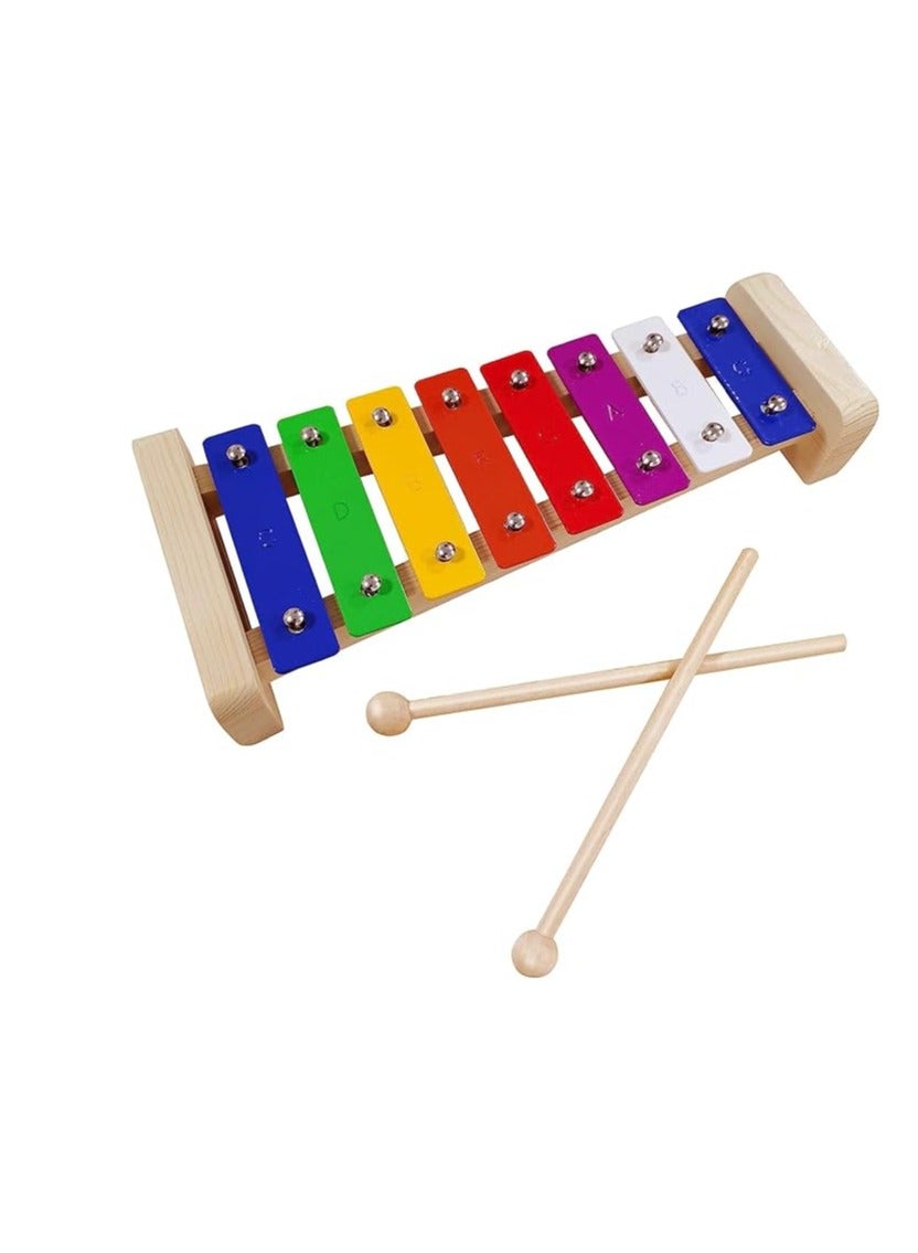 Xylophone Glockenspiel Wooden Children's Xylophone Colourful Xylophone, Wooden Xylophone for Children, Wooden Toy Musical Instrument with Wooden Beaters