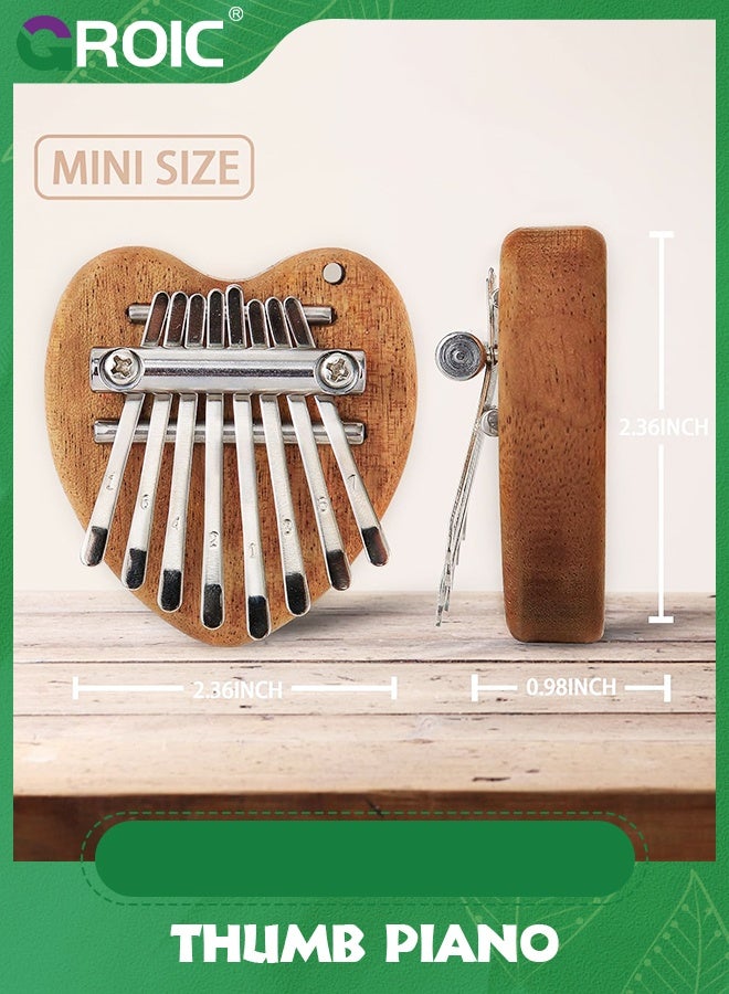 Mini Kalimba Thumb Piano 8 Keys,Portable Solid Wood Mbira Finger Piano for Kids,