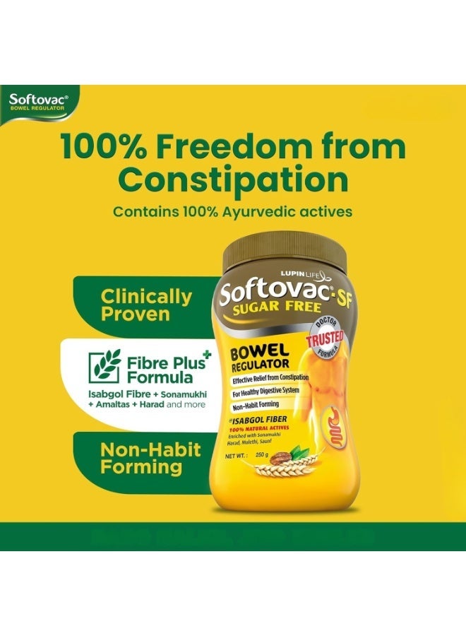 Softovac-SF Sugar Free Laxative Powder 250g | Constipation Relief | Natural Bowel Regulator | High Fiber Ayurvedic Formula | Gentle Stool Softener - Image 3
