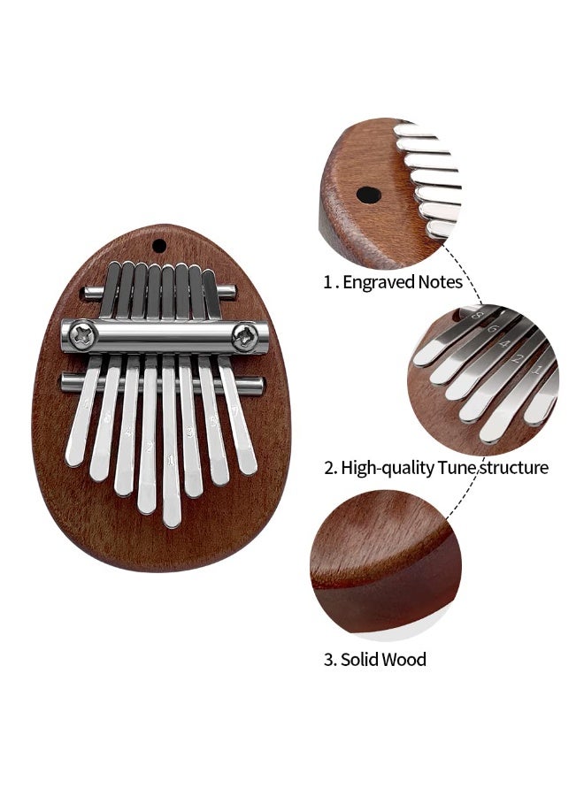 Mini Thumb Piano 8 Keys Wooden Finger Piano With Lanyard, Musical Instrument, Gift For Valentine's Day, Perfect For Adult Beginners & Music Lovers - Image 4