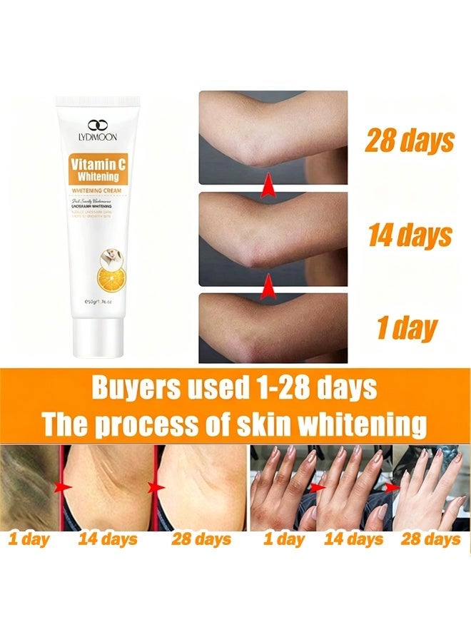 Vitamin C Whitening Cream 50g - Full Body Brightening, Dark Spot Remover, Suitab