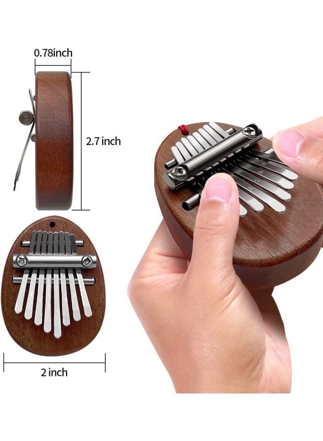 Thumb Piano 8 Keys - Portable Mini Size Finger Piano Marimba Musical Instruments Solid Wood Mibra Gift for Kids and Piano Beginners Professional (Mini Size) - Image 2