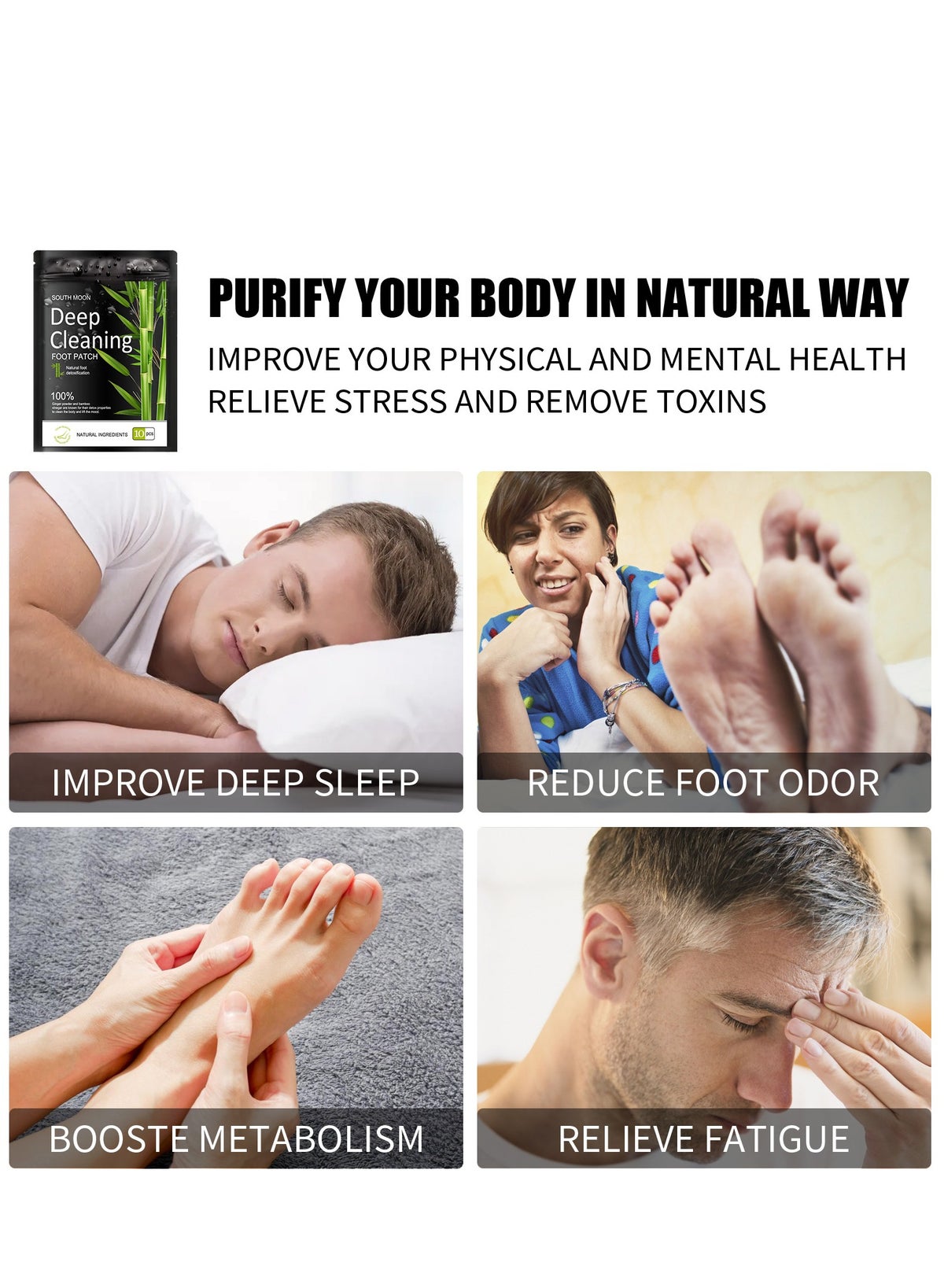 10Pcs Deep Cleansing Detox Foot Patches Foot Care Detox Foot Pads, Foot Detox Pa