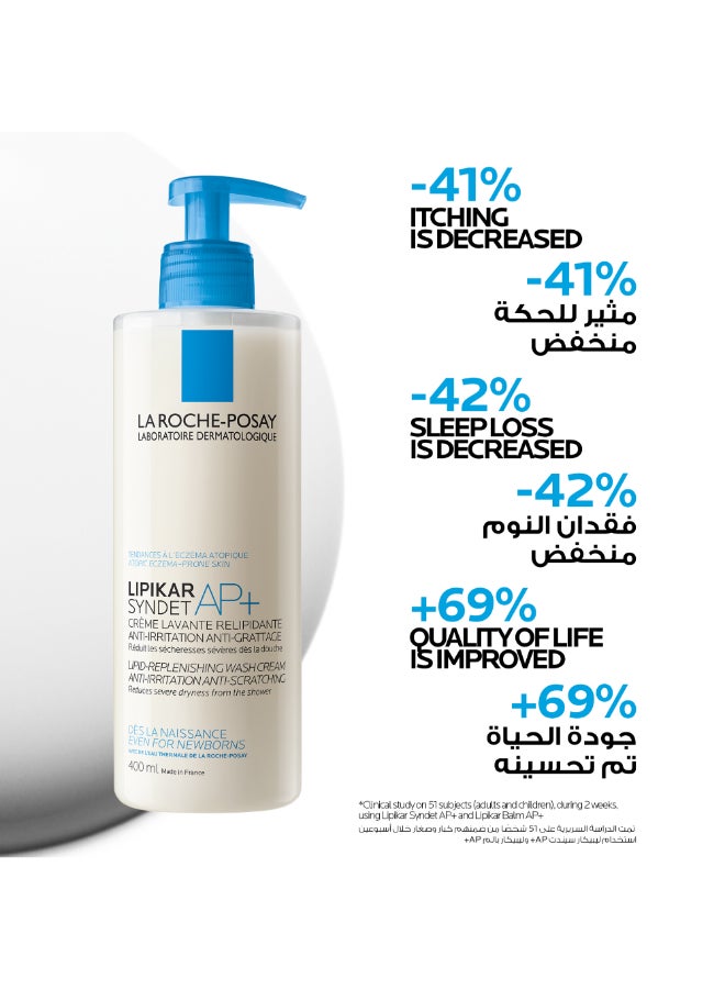 Lipikar Syndet Ap+ Body Wash For Eczema Prone Skin 400ml - Image 5