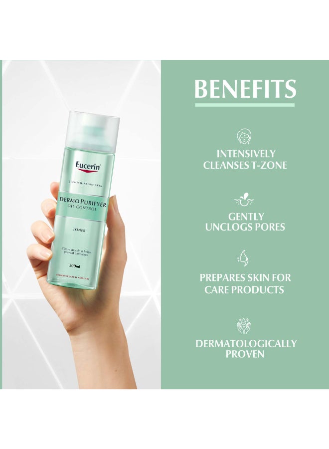 Dermopurifyer Oil Control Facial Toner For Blemish And Acne-Prone Skin With Lactic Acid Green 200ml - Image 4
