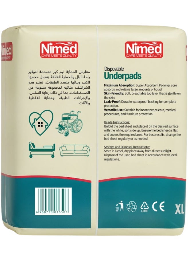 Underpads 90×180cm – Disposable Bed Protection Pads, Pack of 20 - Image 2