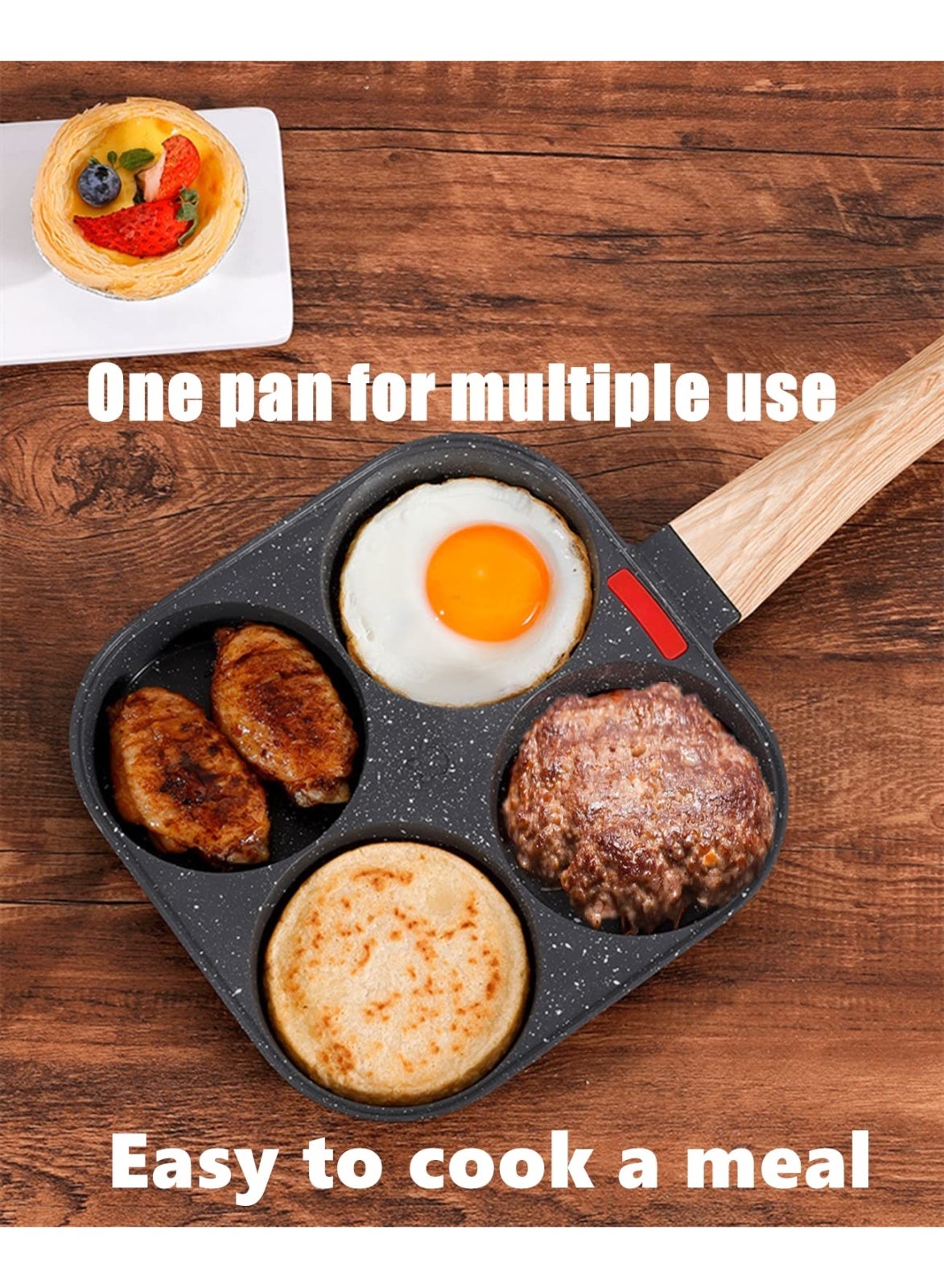 4-Cup Egg Pan Nonstick, and Healthy Granite Egg Frying Pan, Versatile Breakfast 