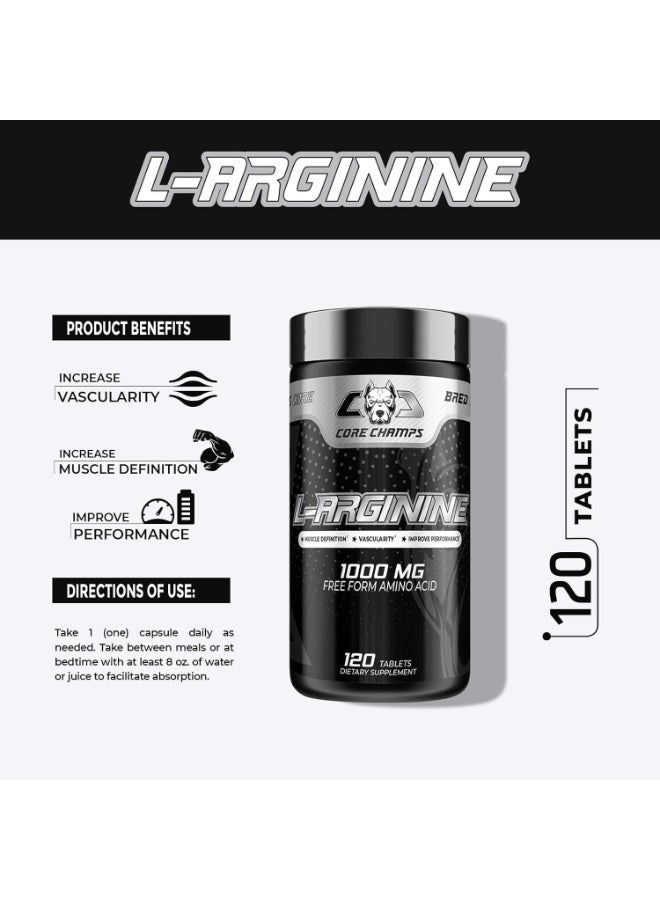 L-Arginine 1000 mg – 120 Tablets | Nitric Oxide Support, Endurance & Workout Performance - Image 3