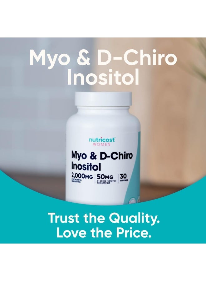 Nutricost Women Myo & D-Chiro Inositol 2000 mg – Inositol Combination Dietary Supplement – Vegetarian, Non-GMO, Gluten-Free – 120 Capsules - Image 2