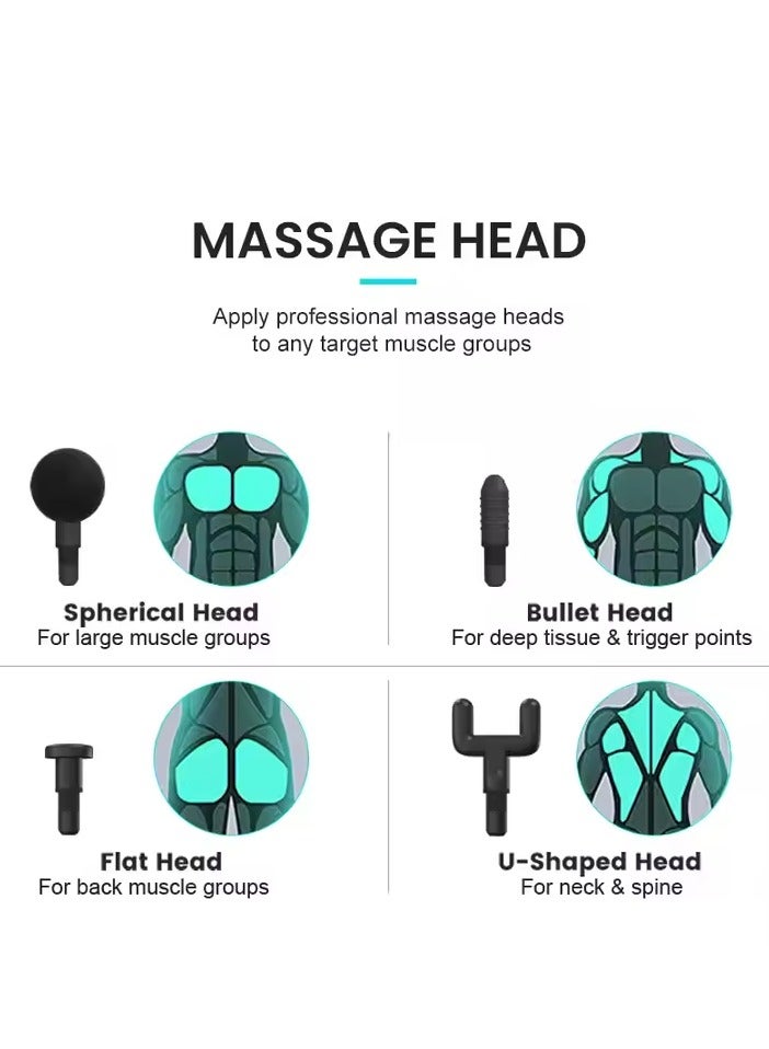 Deep Tissue Massage Gun – 6-Speed Percussion Massager for Muscle Pain Relief & Recovery, Rechargeable & Portable - Image 3