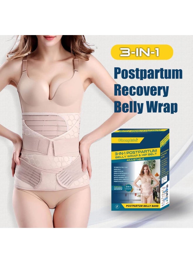 3 in 1 Postpartum Belly Band - Postpartum Belly Support Recovery Wrap, After Birth Brace, Slimming Girdles, Body Shaper Waist Shapewear, Post Surgery Pregnancy Belly Support Band (XL, Beige) - Image 2