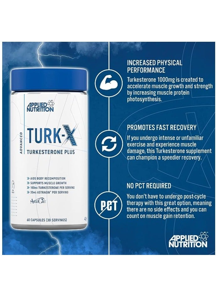 Turk-X 100Mg Turkesterone Per Serving - 1000Mg Ajuga Turkestanica Astragin Plant-Based Veggie Capsules Suitable For Vegans And Vegetarians. - Image 2