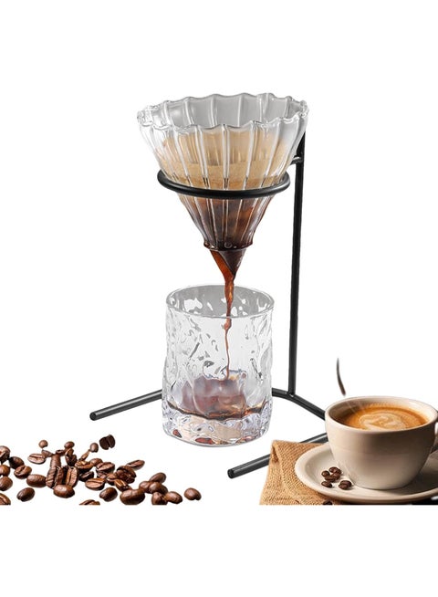V60 Glass Coffee Dripper With Wooden Base Clear 500ml - Image 5