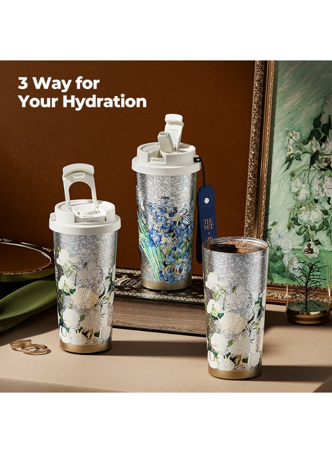 Van Gogh Irises Titanium Vacuum Tumbler 500ml | GERM × THE MET Series Insulated