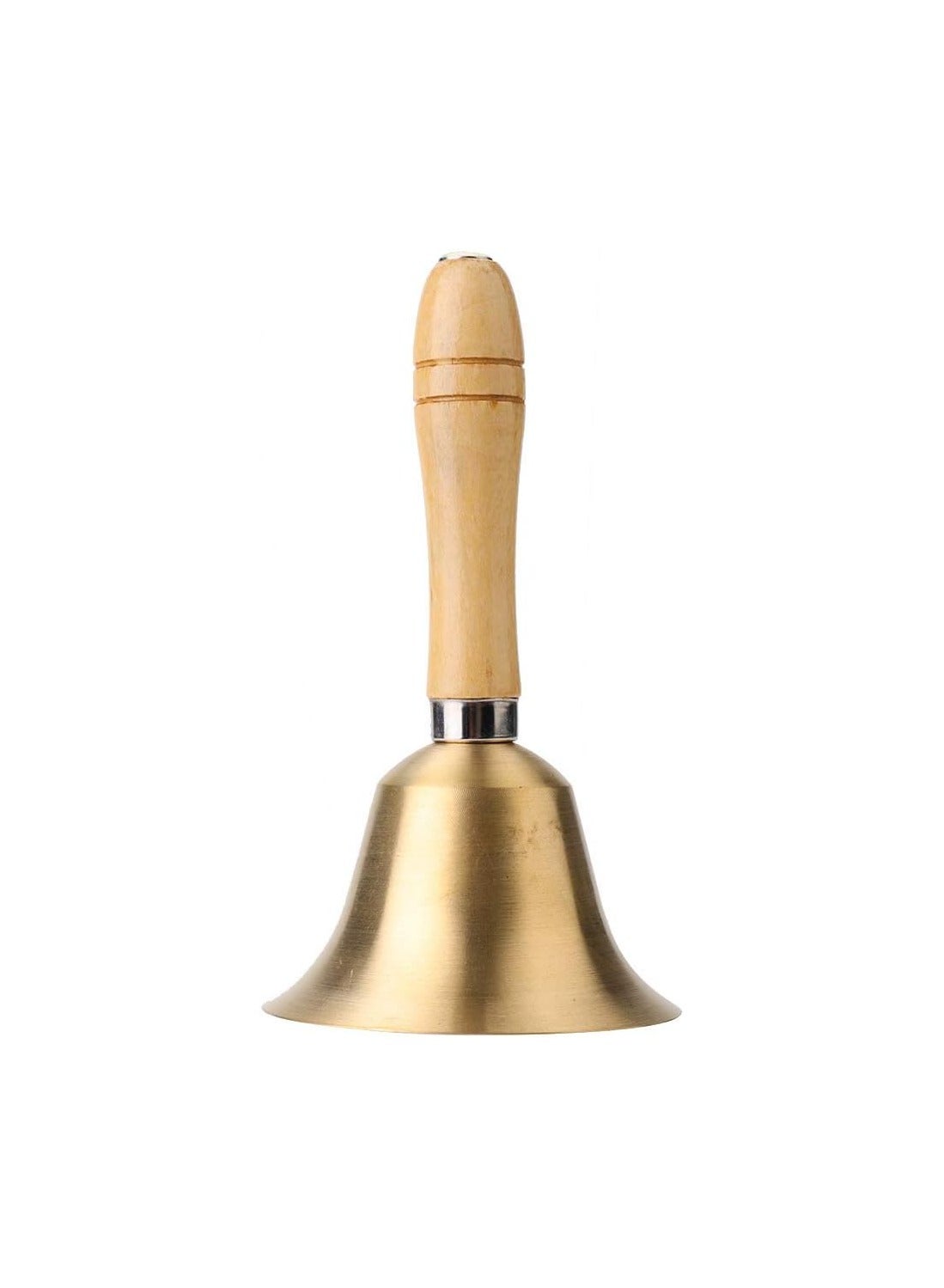 8 cm Loud and Clear Hand Bell with Wooden Handle Classic Design for School Toy Percussion
