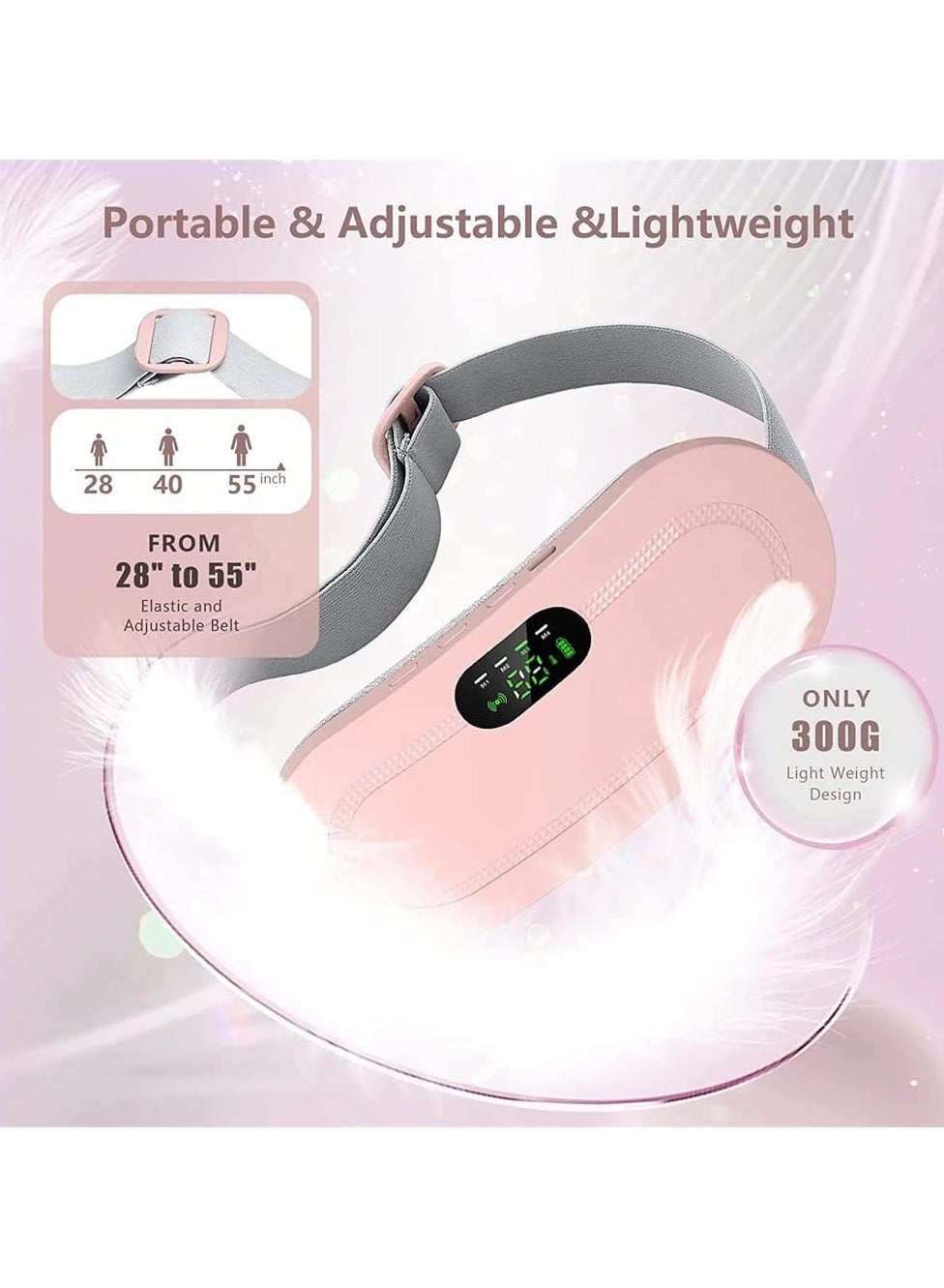 Portable Cordless Heating Pad for Period Cramps Relief, Rechargeable Electric He