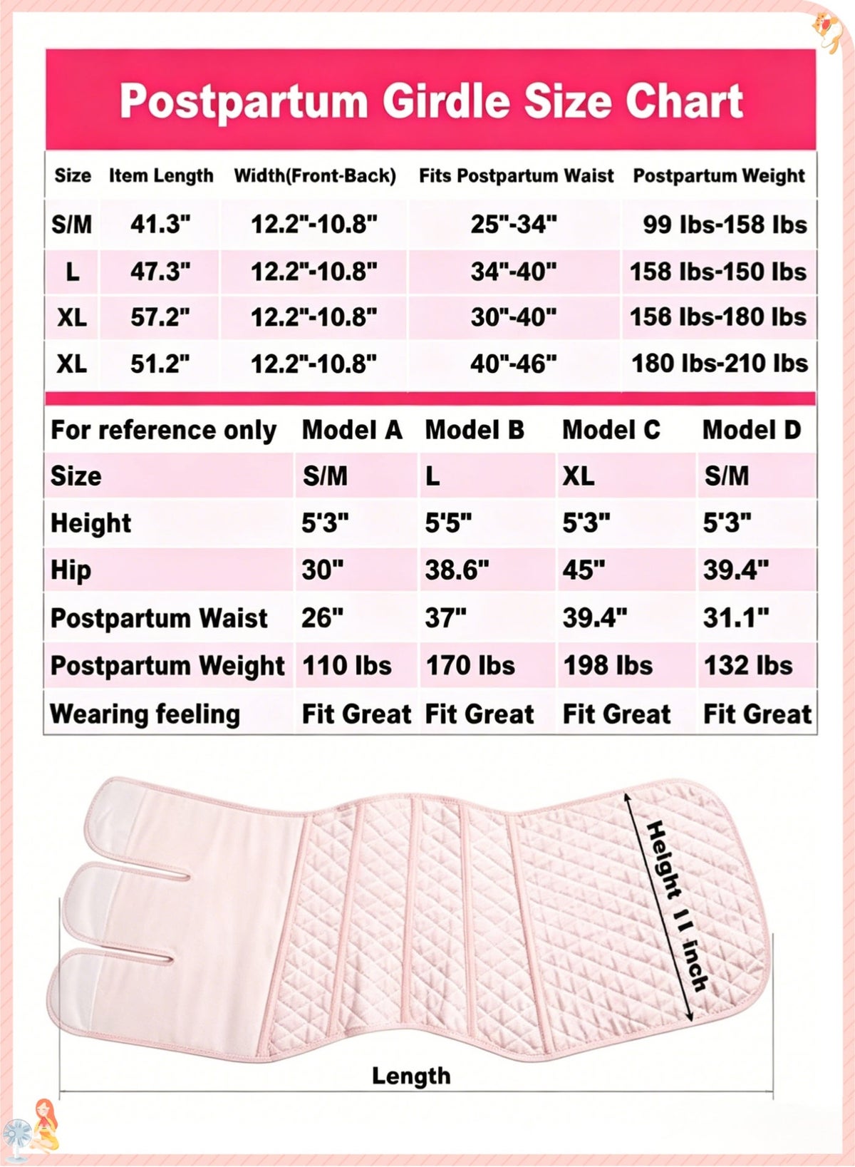 Postpartum Belly Band 4-Layer Cotton Postnatal, Abdominal Wrap, 3 Adjustable Closures with 5 Steel Bones Back Support Post Pregnancy Waist Trainer for C-section & Natural Birth - Image 6