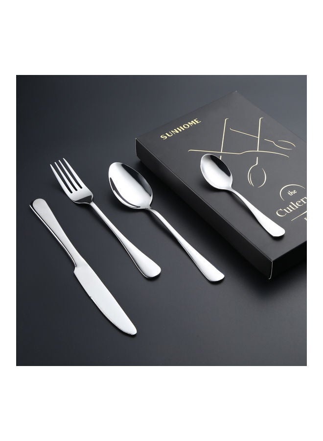 4-Piece Stainless Steel Cutlery Set Silver - Image 6