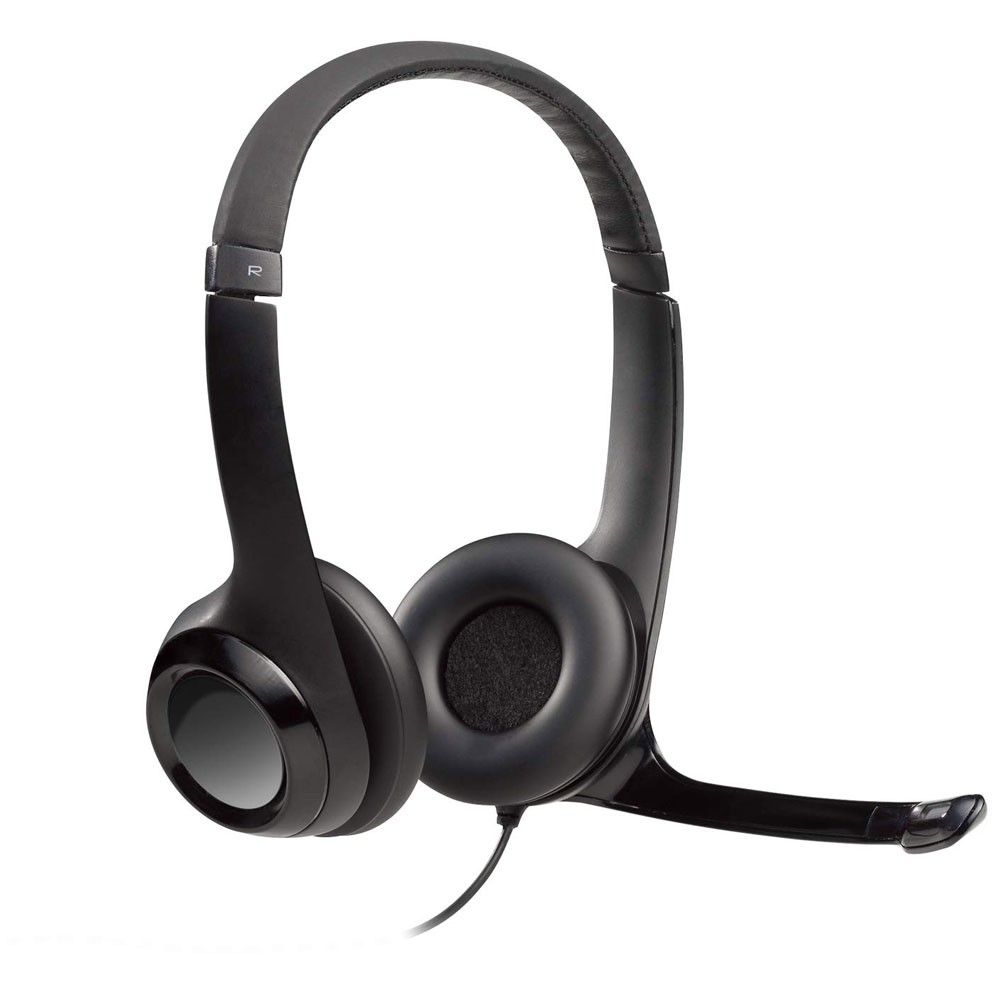 Logitech H540 Wired USB On-Ear Headset with Noise-Cancelling Microphone - Black 