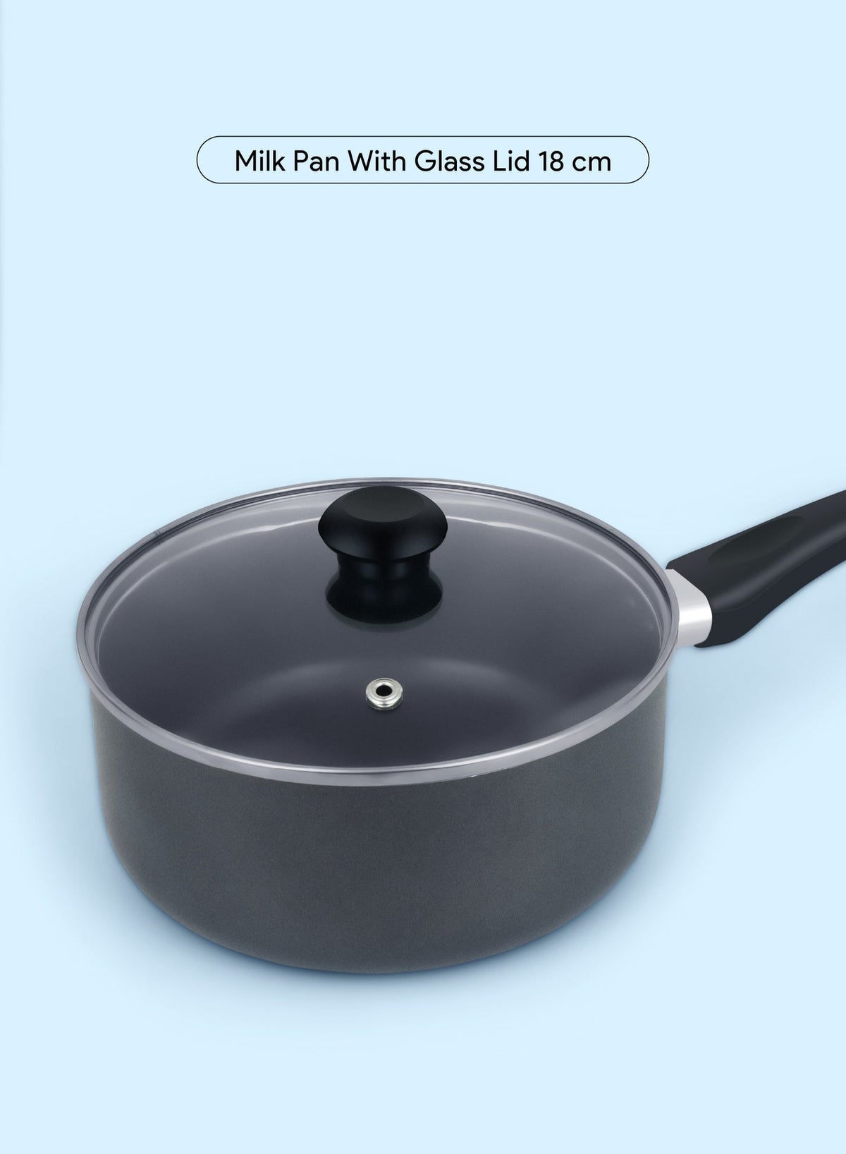 8 Pcs Nonstick Cookware Set with 10X Tougher Coating, Quick Heat Distribution, Hot Plate, Halogen, Gas, Electric, Ceramic, Induction Compatible – Includes 24cm Saucepan with Glass Lid, 24cm Frypan, 26cm Tawa Pan, 18cm Milk Pan, and 2 Nylon Turners - NCS8GA - Image 5