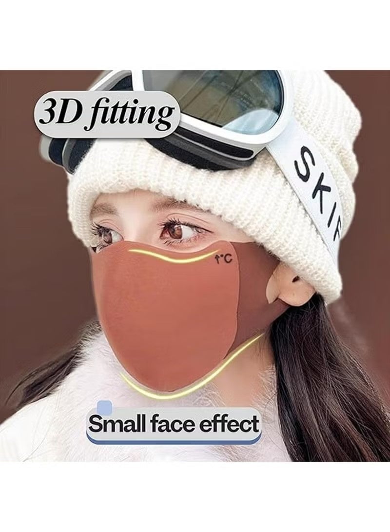 5PCS Reusable Cloth Face Mask 3D Fitting Windproof Dustproof Colder Weather Warmth Breathable Washable Fabric Masks For Outdoor Sport Half Face Earloop - Image 6