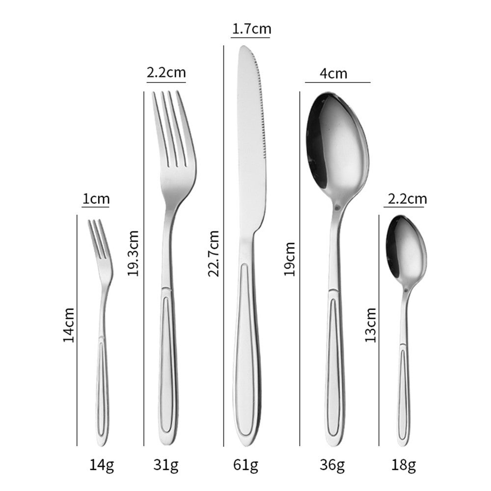 SUNHOME 30-Piece Stainless Steel Cutlery Set Kitchen Utensil Set Western Tableware Suitable For Home Kitchen Restaurant Hotel Party Dining Picnic Dining Exquisite Packaging Gift Silver - Image 6
