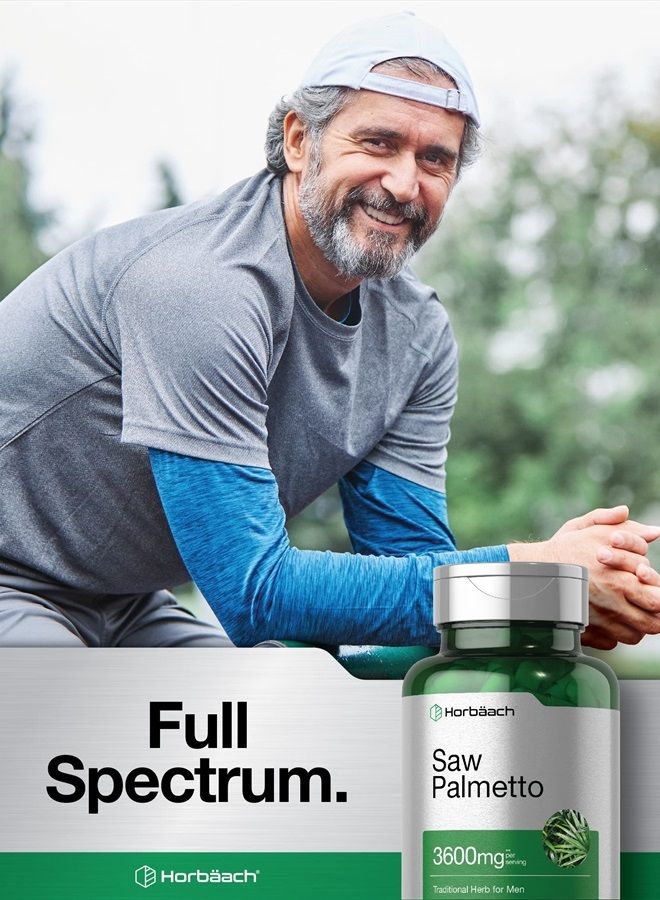 Saw Palmetto Extract Prostate Supplement for Men Gluten Free 3600mg 120 Capsules