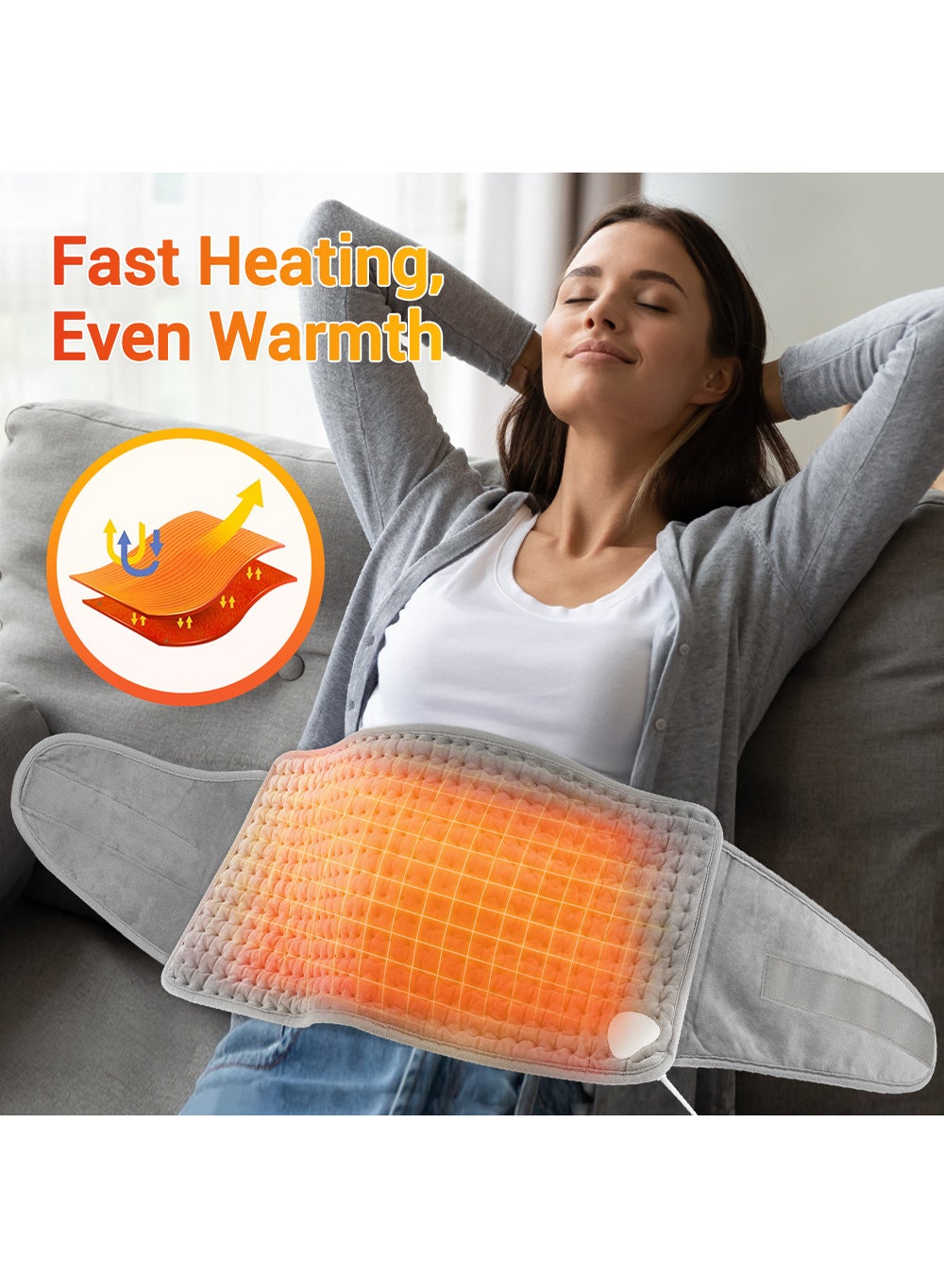 Electric Waist Heating Belt With LCD Controller Heating Pad Electric For Period Pain Relief Back Pain And Cramps Relief - Image 5
