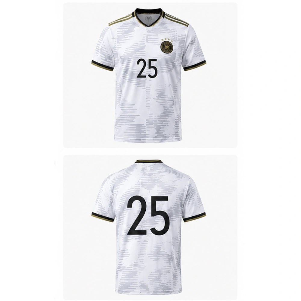 OurShopee Germany Home Jersey and Shorts Kit for Men - White Jersey with Black Shorts, Size XXL - Image 3