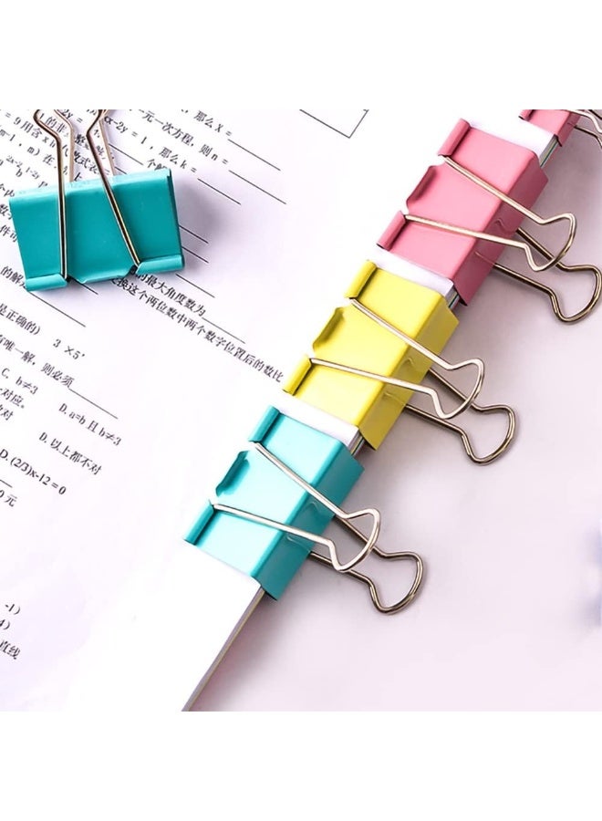 48 Pcs Binder Clips – Steel Paper Clamps, Holds Up to 50 Sheets, Quality Tempered Paper Clips for Home, School, Crafts, Office Supplies Paper Clamps (Multi-colour) - Image 3