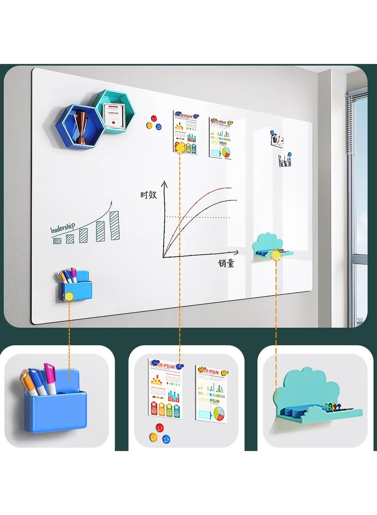 Magnetic Dry Erase Whiteboard Paper Self Adhesive Magnetic Whiteboard Sticker Ea