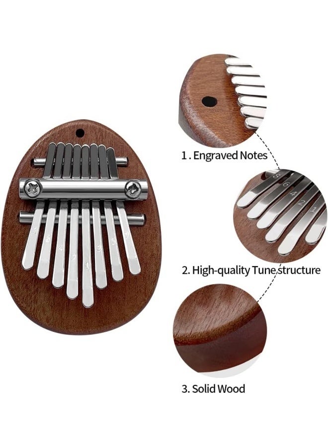 Thumb Piano 8 Keys - Portable Mini Size Finger Piano Marimba Musical Instruments Solid Wood Mibra Gift for Kids and Piano Beginners Professional (Mini Size) - Image 3