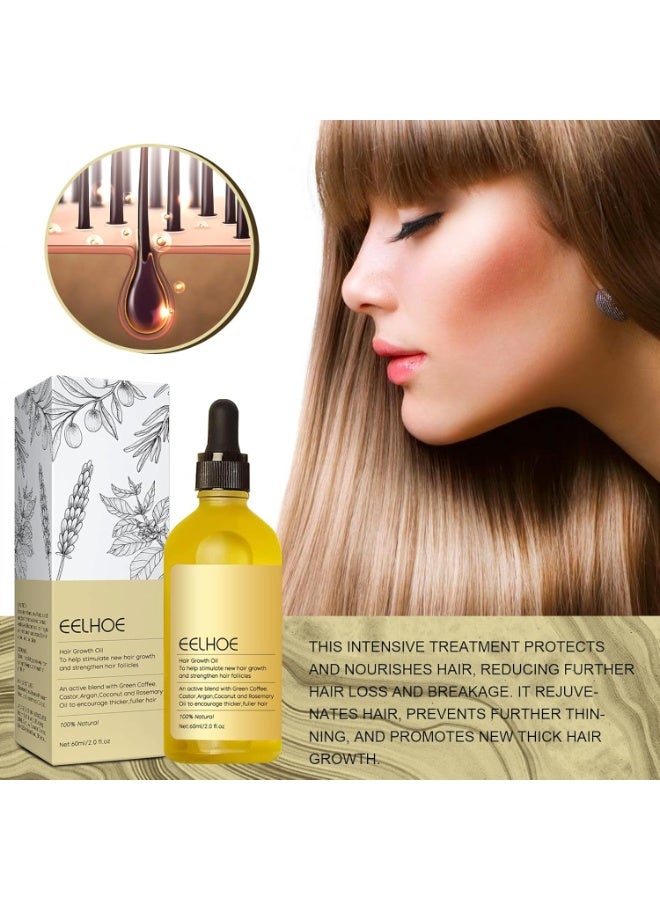Veganic Natural Hair Growth Oil, Organic Rosemary Oil For Hair Growth, Natural Ingredients Hair Growth Oil For Dry Damaged Hair And Growing Thin Hair - Image 2