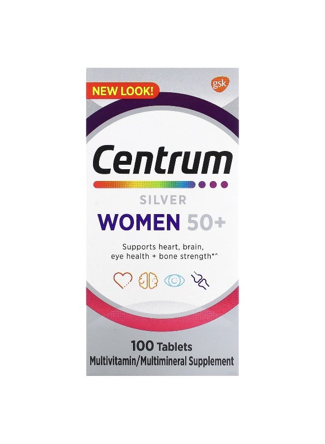 Centrum Silver Women 50+ Multivitamin Tablets | Complete Daily Multivitamin for Bone, Heart, Brain & Immune Support | 100 Tablets - Image 3
