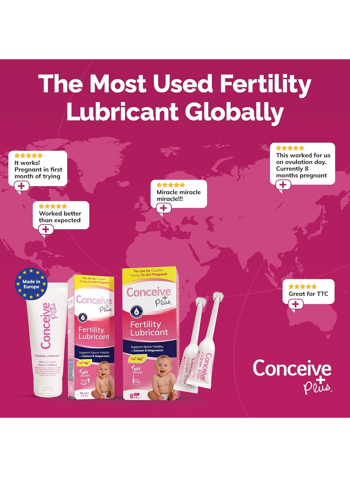 Conceive Plus Fertility Lubricant - for Women Trying to Get Pregnant, 8 x 4g Pre-Filled Applicators - Image 4
