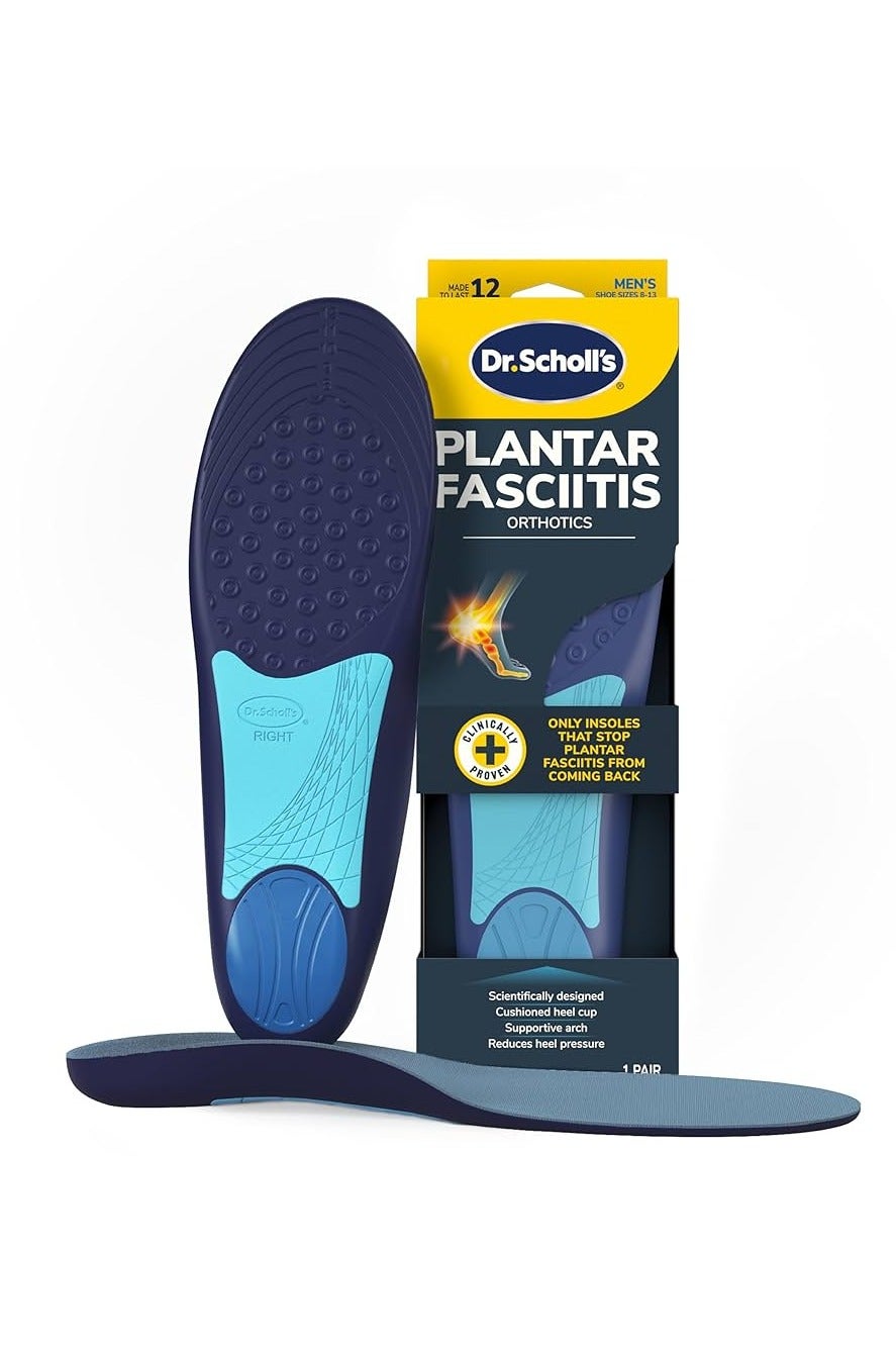 Plantar Fasciitis All-Day Pain Relief Orthotics with Arch SupportMen's Size 8-13 Foot Support Insoles