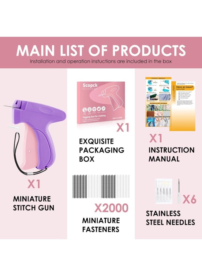 Tagging Gun for Clothing - Mini Stitch Gun for Clothes - Mini Sewing Kit - Purple - Image 5