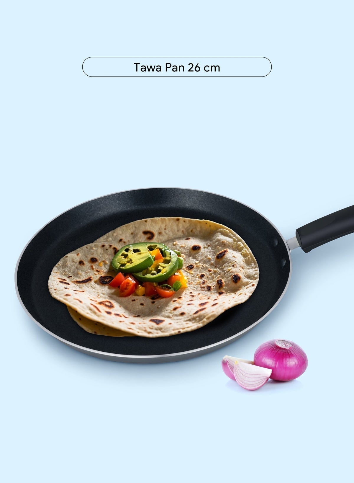 8 Pcs Nonstick Cookware Set with 10X Tougher Coating, Quick Heat Distribution, Hot Plate, Halogen, Gas, Electric, Ceramic, Induction Compatible – Includes 24cm Saucepan with Glass Lid, 24cm Frypan, 26cm Tawa Pan, 18cm Milk Pan, and 2 Nylon Turners - NCS8GA - Image 3