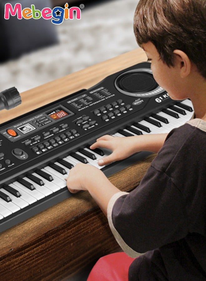 61 Keyboard Multifunction Electronic Piano Toy with Microphone Portable Record F