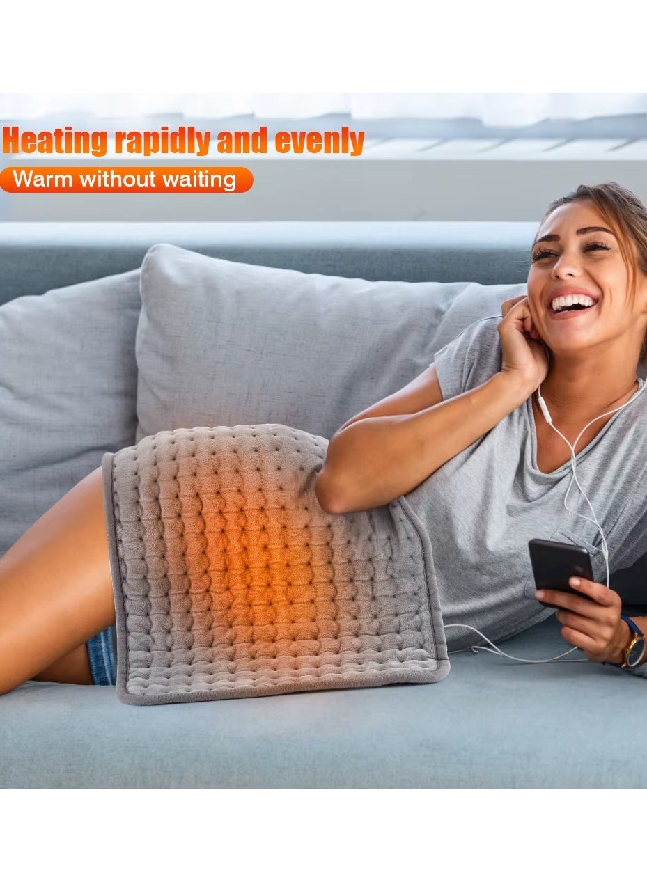 Electric Heating Pad with 4 Timer Settings, Auto Shut Off and 6 Heat Levels, Dry