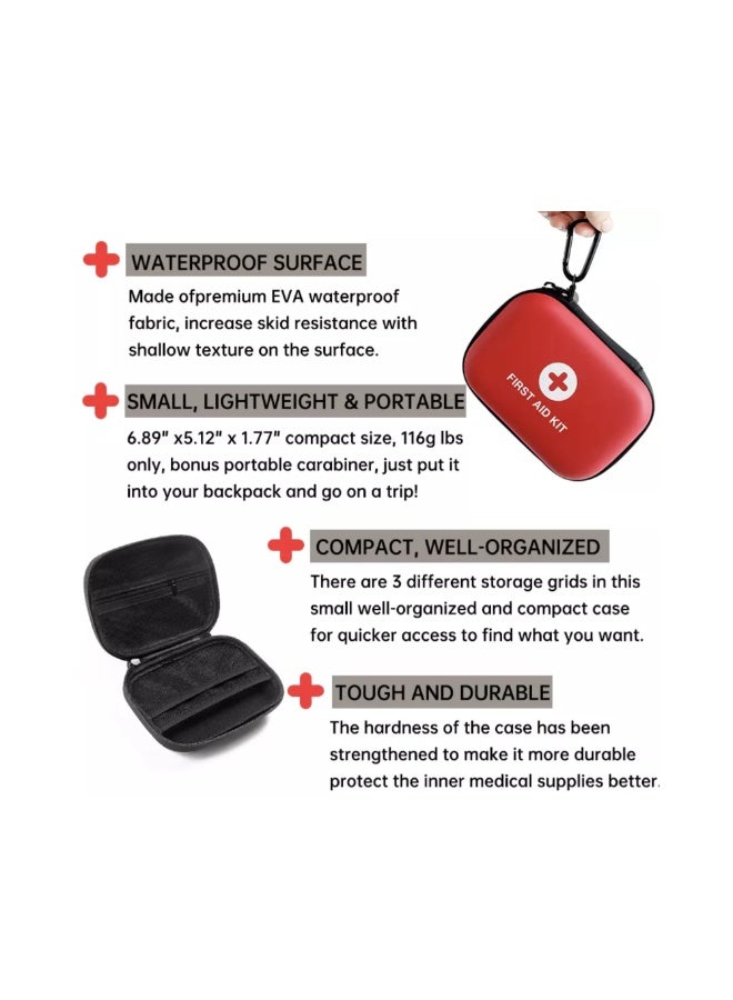 132 Pcs First Aid Kit + Survival kit For Treat, Protect Minor Cuts, Scrapes Mult