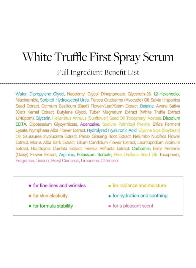 Italian White Truffle First Spray Serum, Hydrating Face Moisturizer, Glow Serum
