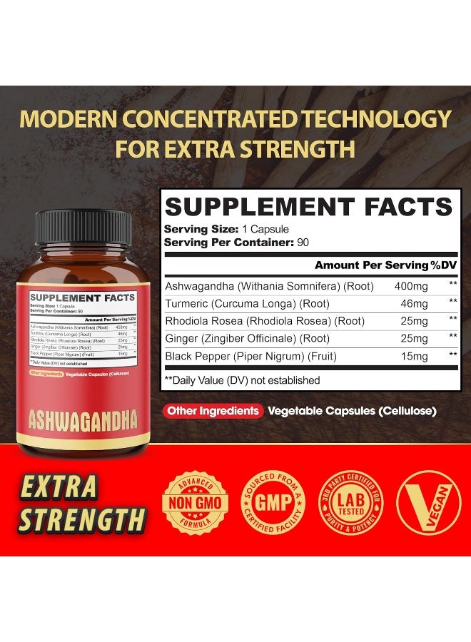agobi Ashwagandha Capsules, 5in1 Equivalent to 5200mg Powder - Image 2