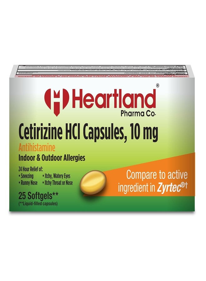 Heartland Pharma Cetirizine HCI 10mg | Allergy Relief | Antihistamine Softgels | Cetirizine for Seasonal Allergies | 25 Count - Image 3