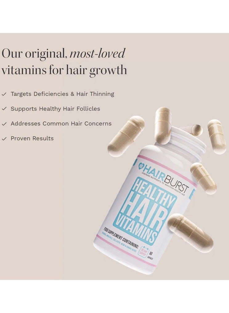 HairBurst - Healthy Hair Vitamins,Food Supplement Contaning,Vitamins Minerals Collagen MSM & Amino Acids : 60 Capsules - Image 2